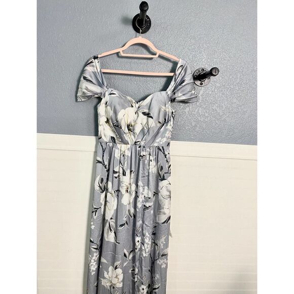 Bariano Shelly Floral Off the Shoulder Evening Dress - Picture 4 of 13